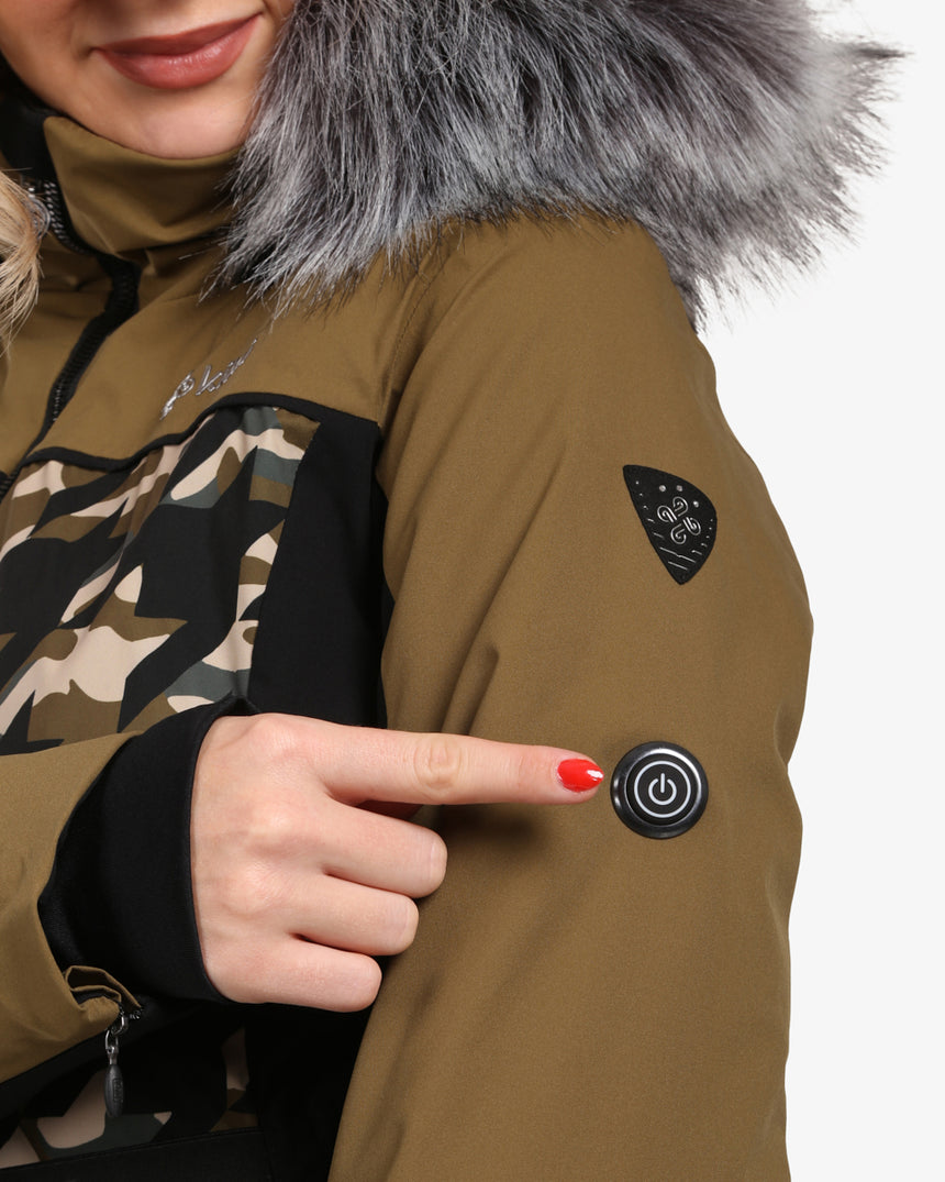 Women's ski jacket with integrated heating Kilpi CLAIR-W