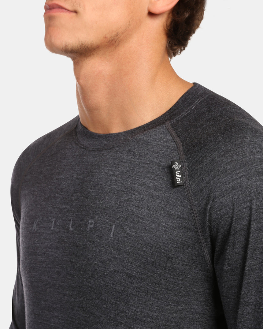 Men's merino wool long sleeves base layer top Kilpi MAVORA TOP-M